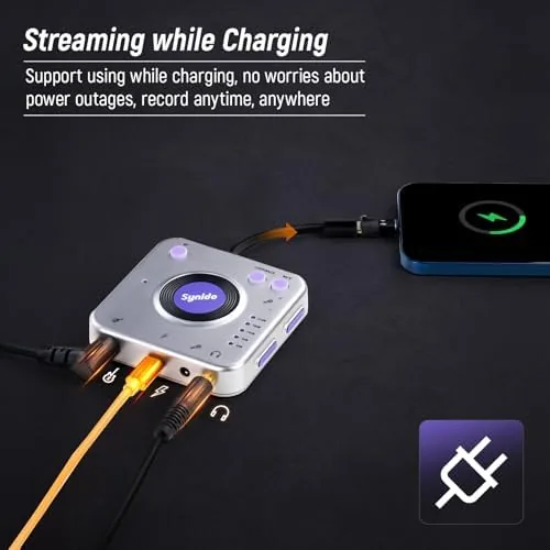 Another view of the A20 Portable USB-C Audio Interface for Guitar & DJ Recording