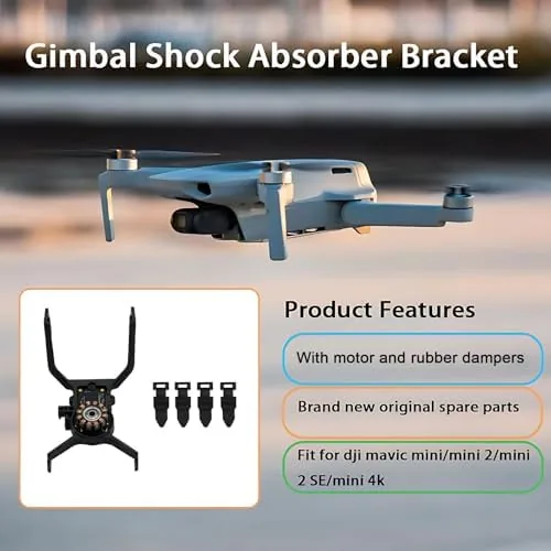 Close look at the Gimbal Shock Absorber Bracket Replacement with Motor and Shock Rubber build quality