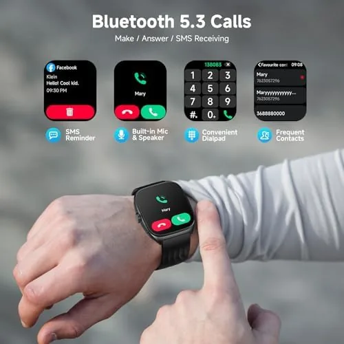 Another view of the SOUYIE Smart Watch with SOS, 1.85" AMOLED Display Fitness Tracker
