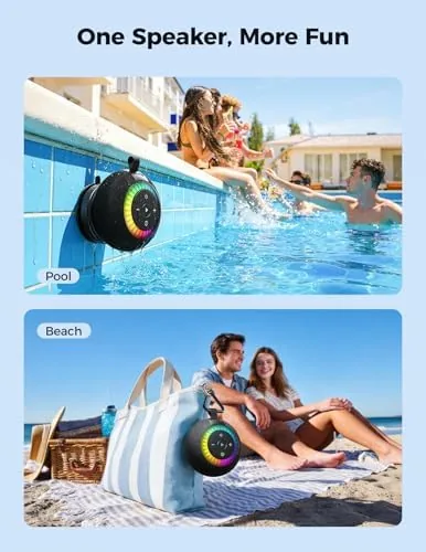 The Bluetooth Shower Speaker IPX7 Waterproof: Removable Suction Cup, Black | in real use