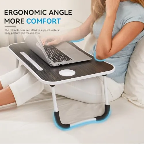 Close look at the BUYIFY 23" Foldable Lap Desk for Laptop Writing w/Cup Holder build quality