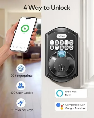The TEEHO TE012W compared with a Bluetooth lock and a smart lock doorbell