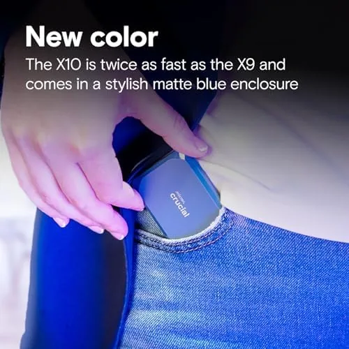 The Crucial X10 4TB Portable SSD, Up to 2,100MB/s, USB 3.2 compared in context