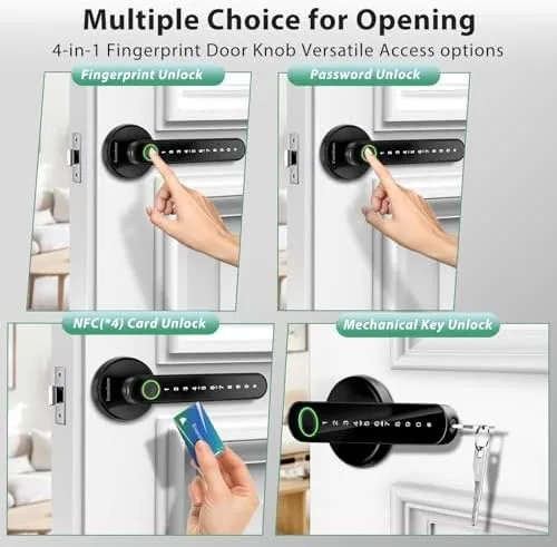 Close look at the Fingerprint Door Lock Biometric Door Knob with Keypad Keyless Entry build quality