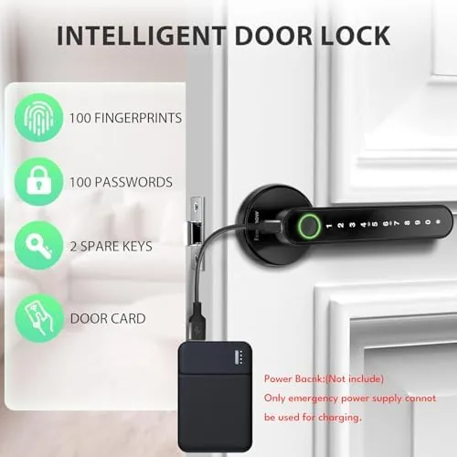 Another view of the Fingerprint Door Lock Biometric Door Knob with Keypad Keyless Entry