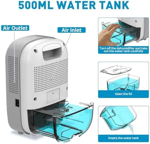 The Mini Dehumidifier for Small Bathroom. Quiet. Auto Shut-OFF. Power Off compared in context