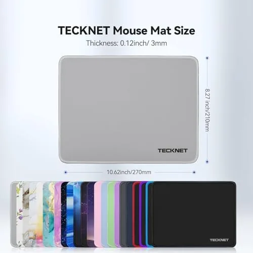 The TECKNET Mouse Pad with Durable Anti-fray Stitching, Small Mousepad | compared in context