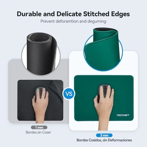 Close look at the TECKNET Mouse Pad with Durable Anti-fray Stitching, Small Mousepad | build quality