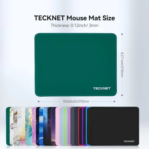 The TECKNET Mouse Pad with Durable Anti-fray Stitching, Small Mousepad | compared in context