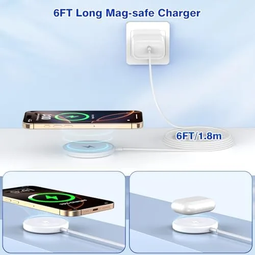 An iPhone showing the charging indicator on the magnetic pad at night
