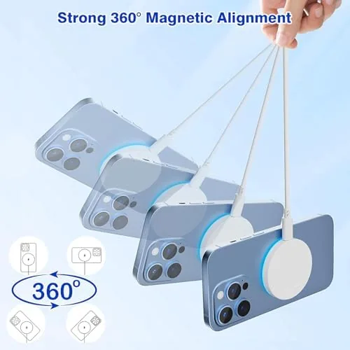 The magnetic charger compared with a budget Qi pad and an Apple MagSafe charger