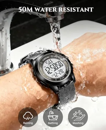 Another view of the Metal Ultra-Thin Waterproof Digital Watch Men | Military Watches with