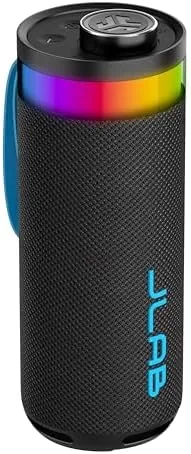 Overview of the JLab, Go Party, Portable Bluetooth Speaker, Waterproof RGB LED, Midnight Black