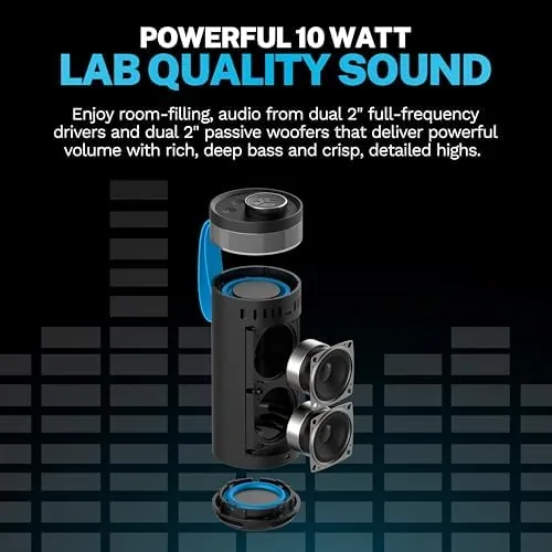 Close look at the JLab, Go Party, Portable Bluetooth Speaker, Waterproof RGB LED, Midnight Black build quality