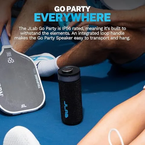 The JLab, Go Party, Portable Bluetooth Speaker, Waterproof RGB LED, Midnight Black compared in context