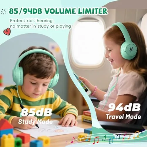 Close look at the Kids Headphones Wired with Microphone, 3.5 Cord 85/94dB Volume Limit build quality