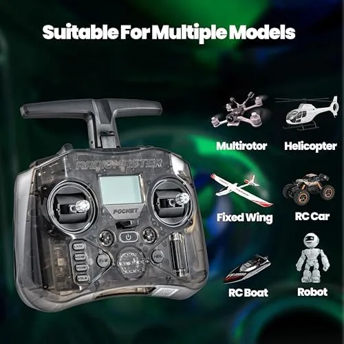 The EdgeTX menu screen on the Pocket showing the model selection interface