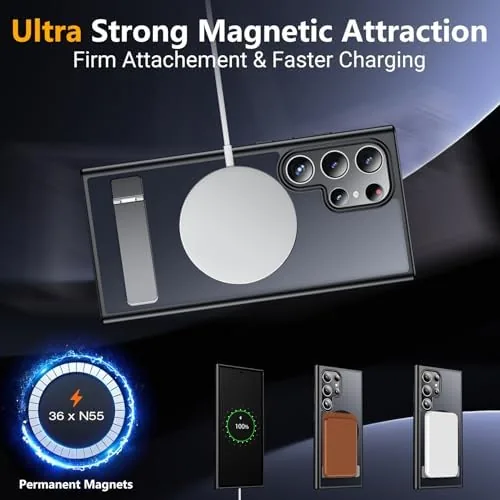 Another view of the SPIDERCASE for Samsung Galaxy S24 Ultra Case,Built-in Stand,Black | Magnetic