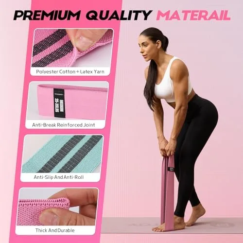 Close look at the Lianjindun Booty Resistance Bands for Legs & Glutes, Non-Slip Workout build quality