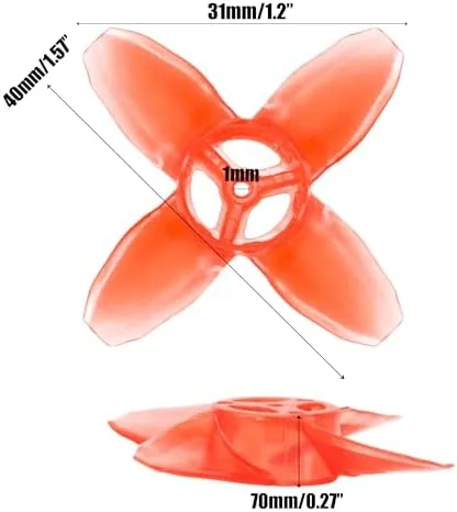 Close look at the 2 Pairs of Avan Props ,  4-Blade 40mm Propeller Set build quality