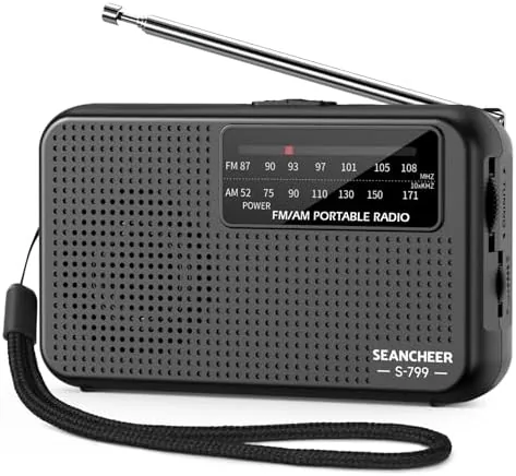 799 Mini Radio AM FM, Battery Operated Radio with Lanyard, Weight 2.7oz | Excellent Review: Tested and Rated