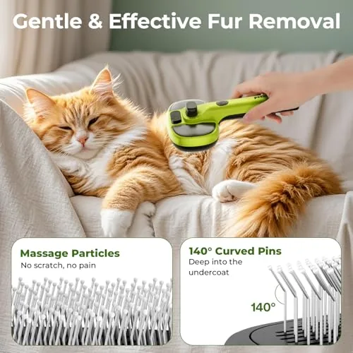 Pecute brush compared with a manual slicker brush and an electric de-shedder