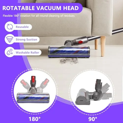 Anti-tangle head compared with a stock Dyson floor head