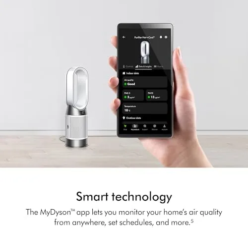 Dyson HP1 display showing improved air quality after cooking