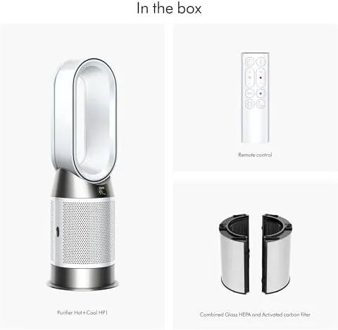 Dyson HP1 next to a separate space heater and an air purifier