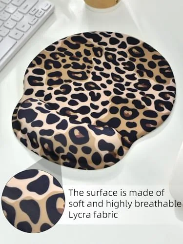 The Leopard Mouse Pad Wrist Support Wrist Rest, Ergonomic Mouse Pad in real use