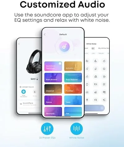 The Soundcore by Anker Q20i Hybrid Active Noise Cancelling Headphones, Pink in real use