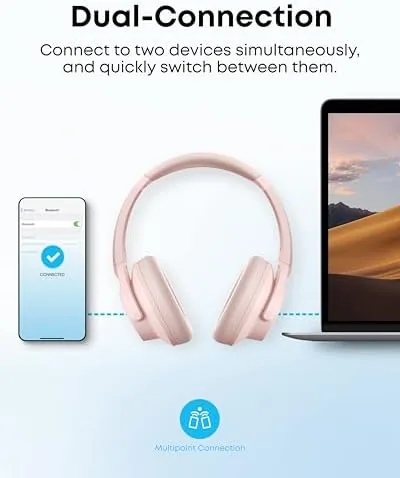 Testing the Soundcore by Anker Q20i Hybrid Active Noise Cancelling Headphones, Pink over two weeks