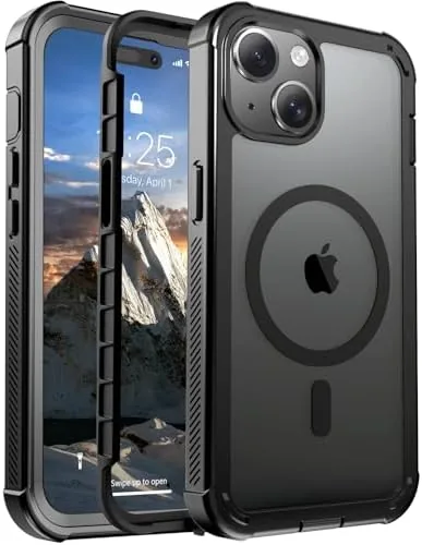 Overview of the jaroco Magnetic for iPhone 15 Case Heavy Duty Protection Black