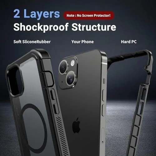 Close look at the jaroco Magnetic for iPhone 15 Case Heavy Duty Protection Black build quality
