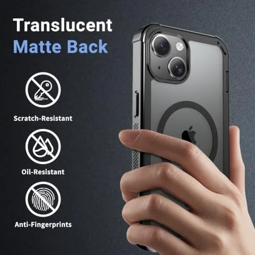 Another view of the jaroco Magnetic for iPhone 15 Case Heavy Duty Protection Black