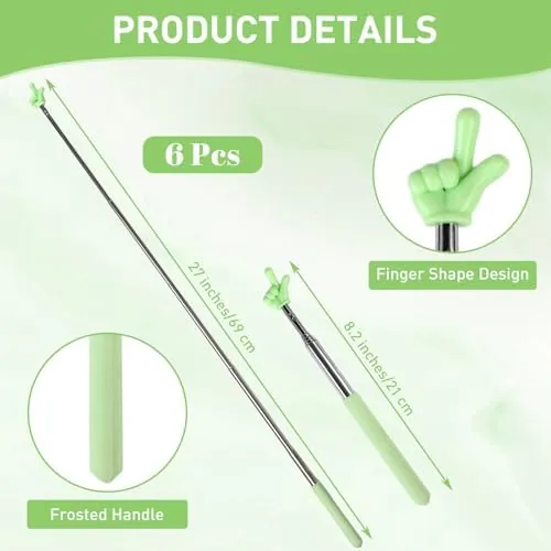 Close look at the Azureal 6PCS Pointer Finger Stick, Extendable Colorful Finger Pointer Stick build quality