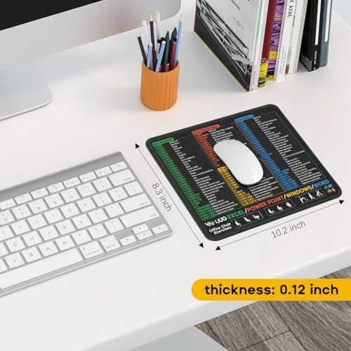 Close look at the 3 Pack Mouse Pads for Excel/Word/PowerPoint/Windows Shortcuts | Non-Slip Rubber build quality