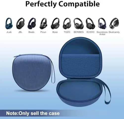 Close look at the Headphone Case for JLab/Beats/TOZO/BERIBES/Picun Etc Headphones, Blue | for JLab build quality