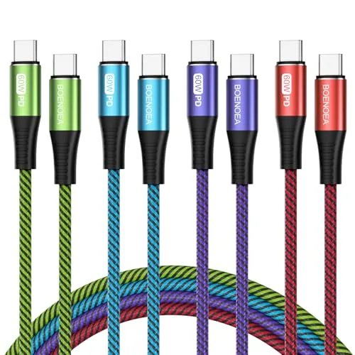 Boenoea USB C to USB C Cable 10FT 4 Pack Type C 60W Fast Review: Tested and Rated