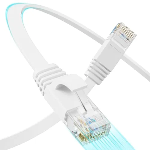 Cat 6 Flat Ethernet Cable 50 FT, UTP 10Gbps High-Speed Cat6 Ethernet Cable, Pure Review: Tested and Rated