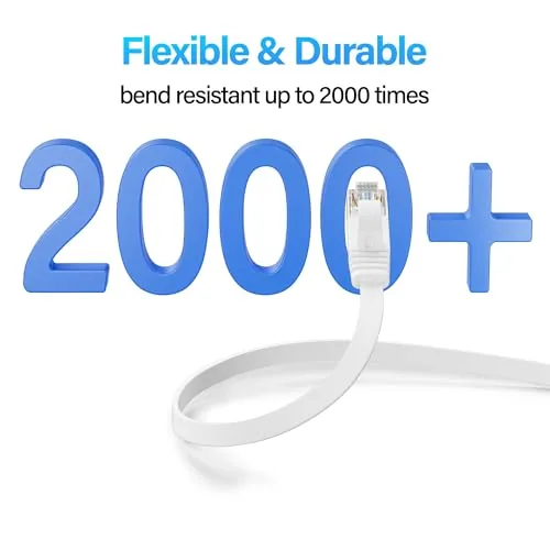 The Cat 6 Flat Ethernet Cable 50 FT, UTP 10Gbps High-Speed in real use