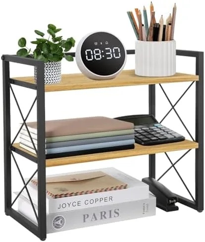 YINMIT Desktop Shelf Organizer, 2 Tier Office Shelves, Wood Desk Organizer Storage Rack and Review: Tested and Rated