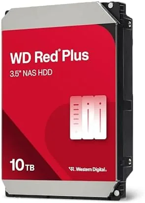 Detail shot of the Western Digital 10TB WD Red Plus NAS Internal Hard Drive features