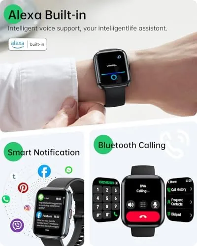 Close look at the Smart Watches for Women Men, 1.83" HD Alexa Smart Watch build quality