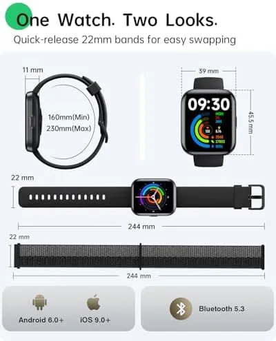 The Smart Watches for Women Men, 1.83" HD Alexa Smart Watch compared in context