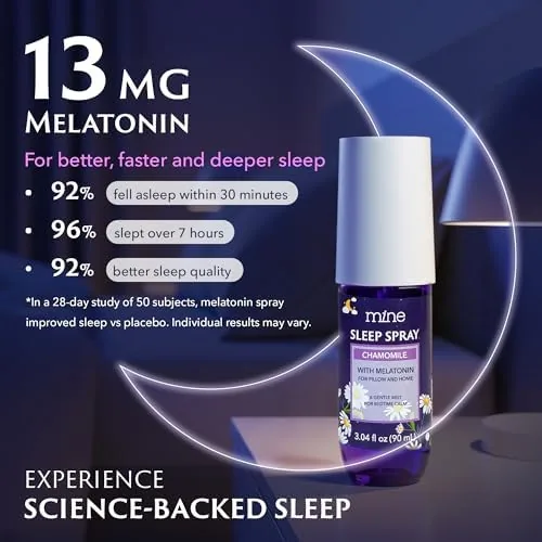 The Lavender & Chamomile Sleep Spray with Melatonin , Natural Pillow in real use