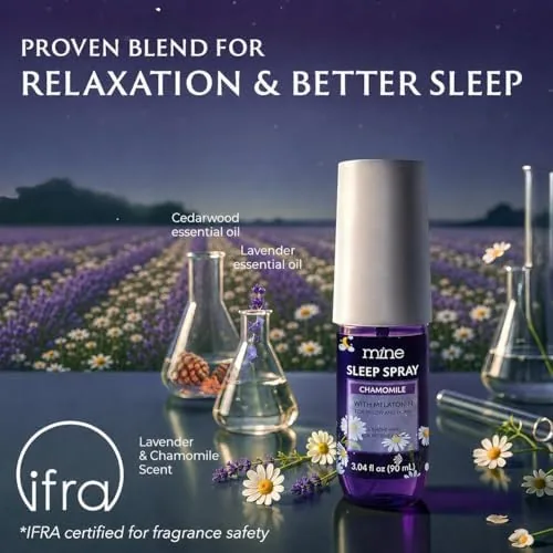 Another view of the Lavender & Chamomile Sleep Spray with Melatonin , Natural Pillow