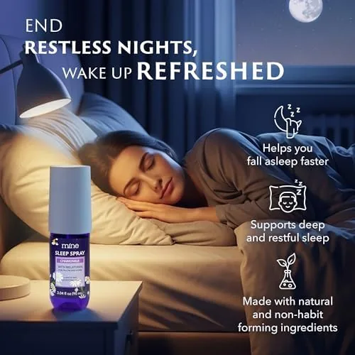 Testing the Lavender & Chamomile Sleep Spray with Melatonin , Natural Pillow over two weeks
