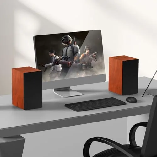 The Elimavi 30W X 2 Powered Bookshelf Speakers, RCA Input for compared in context