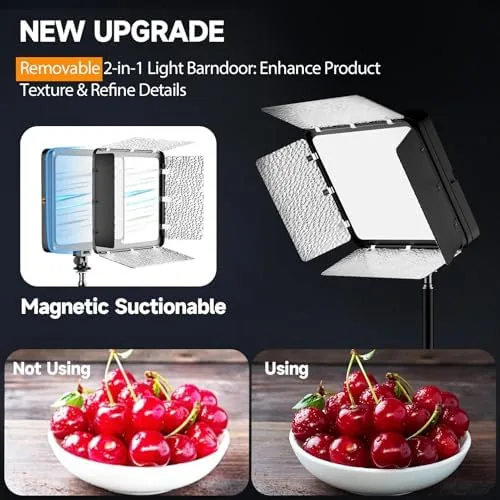 Close look at the EMART 2-Pack LED Video Light Kit with Phone Holder & build quality